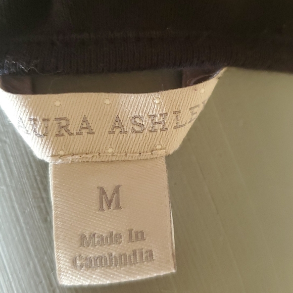 Laura Ashley Black Vneck Tank with Lace - Picture 3 of 4